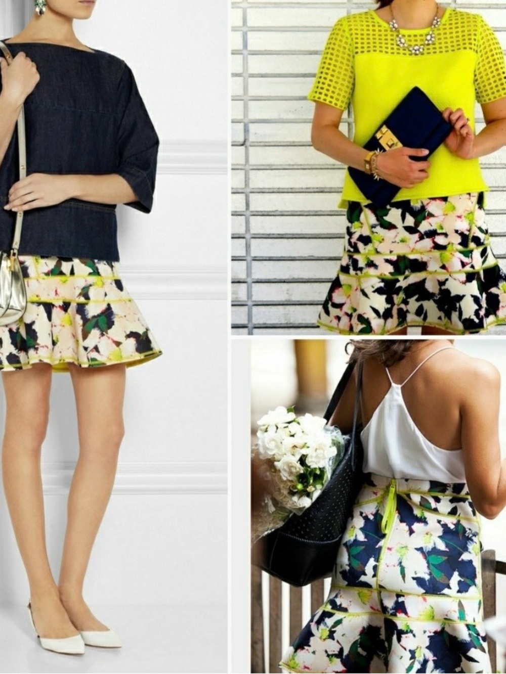 J Crew Floral Flared Scuba Skirt in Multi Color - size tag “4”, but waist is 30”